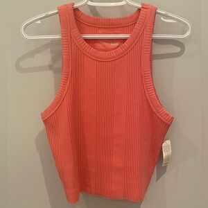 Aerie Textured Free Spirit Ribbed Tank Top in Spicy Coral